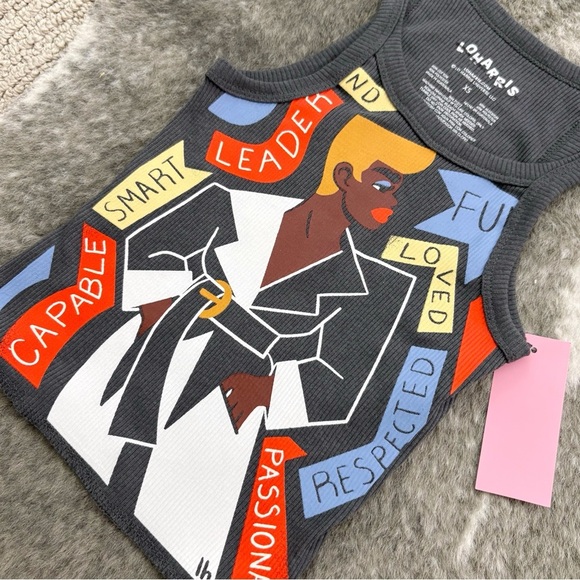 NWT Lo Harris Graphic Baby Doll Tank - Picture 3 of 8